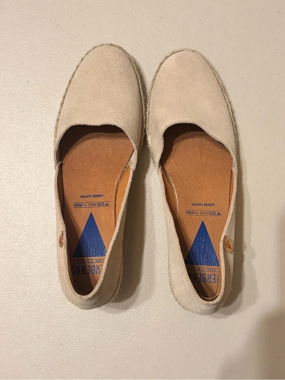 Women's Beige Suede Espadrille Wedge Sandal- Classic Slip-On 41